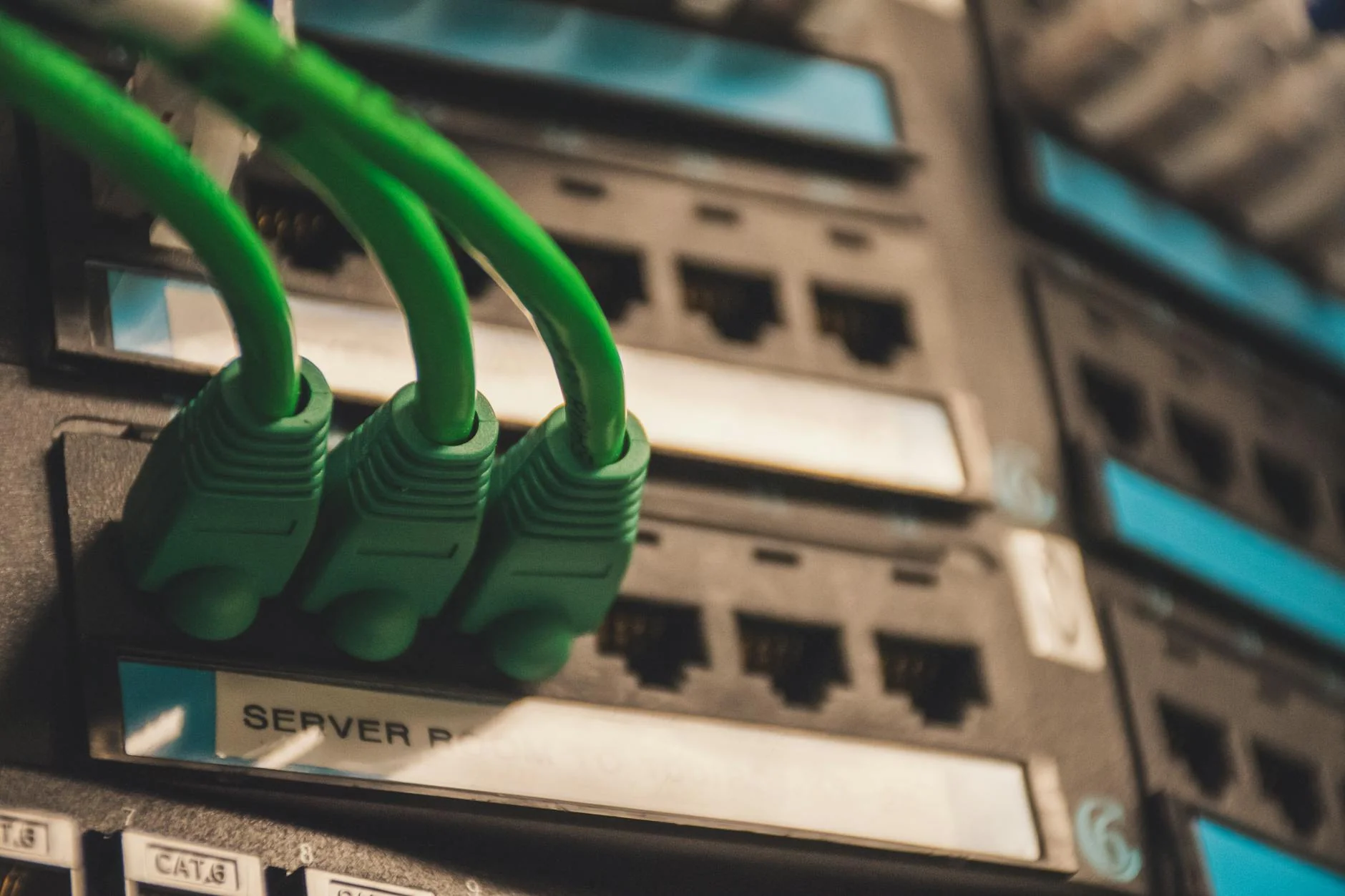 IT technicians configuring enterprise network equipment illustrative graphic
